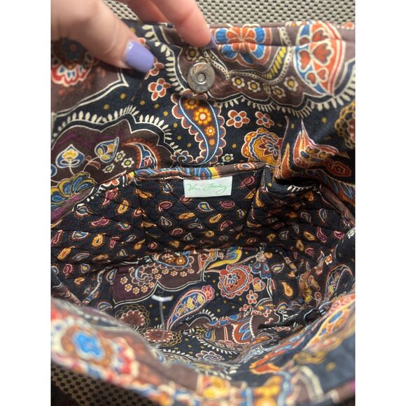Vera Bradley Kensington Brown Shoulder Bag Ladies Purse Retired Womens Tote - Picture 8 of 13
